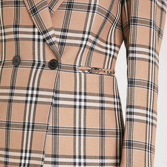 SANDRO Sirene Classic Tartan Woven Blazer Jacket - Picture 4 of 16